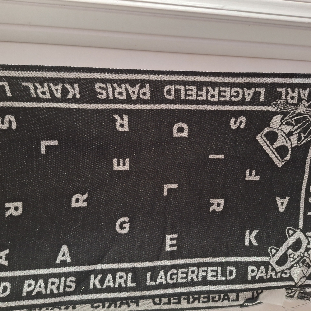 Karl Lagerfeld Gray Logo Scarf